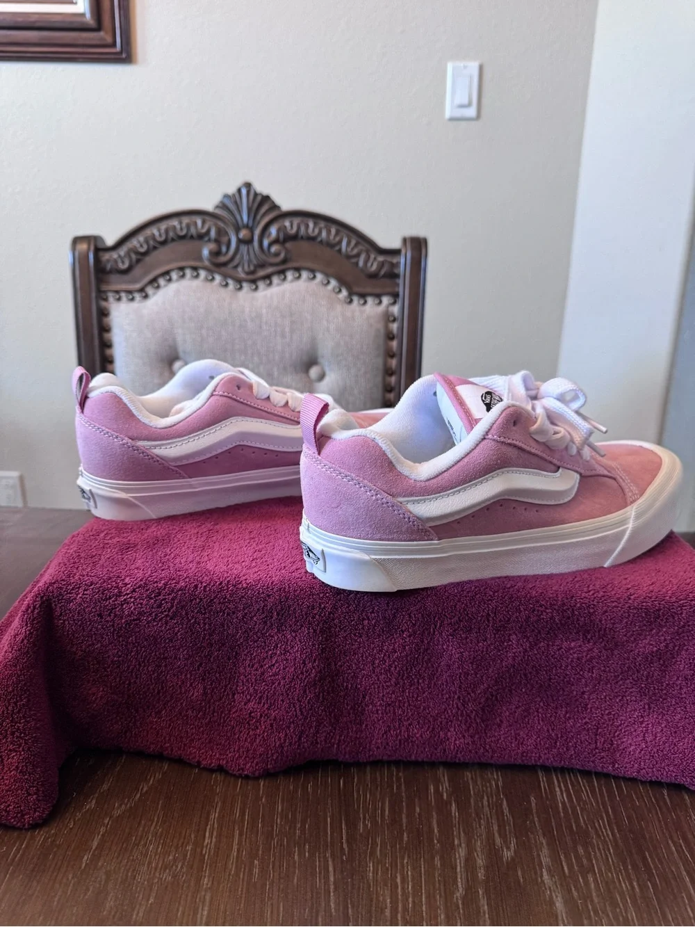 6.5 Women’s Pink Lace-Up Vans Sneakers - Classic Side Stripe